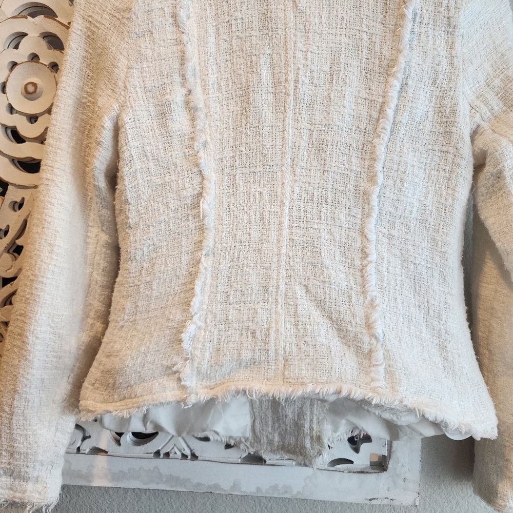 BELLA DAHL TWEED WHITE BLAZER SIZE MEDIUM - Picture 13 of 13